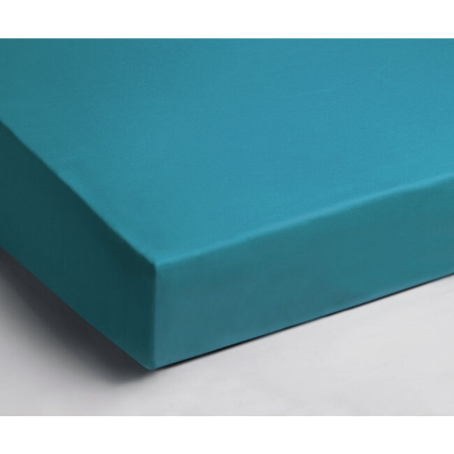 Hoeslaken - jersey -aqua blauw