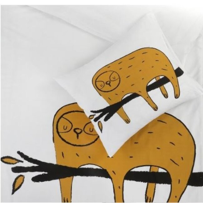 Katoen dekbedovertrek Luiaard - 140x200 + 60x70 cm