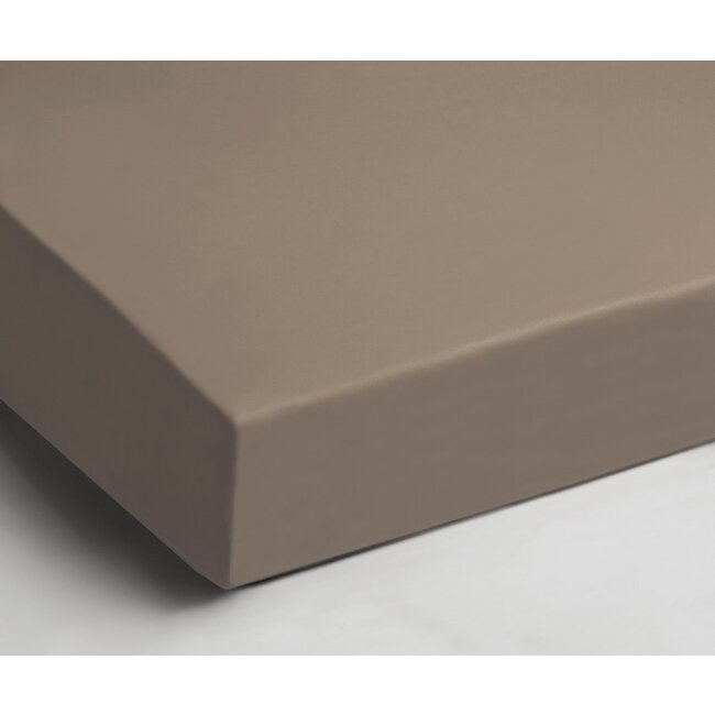 Hoeslaken - Percale katoen - zand - 90x200 cm