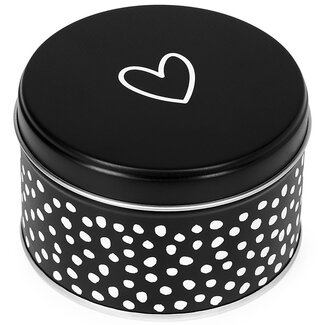 Zoedt Theeblikje - zwart wit met hartje