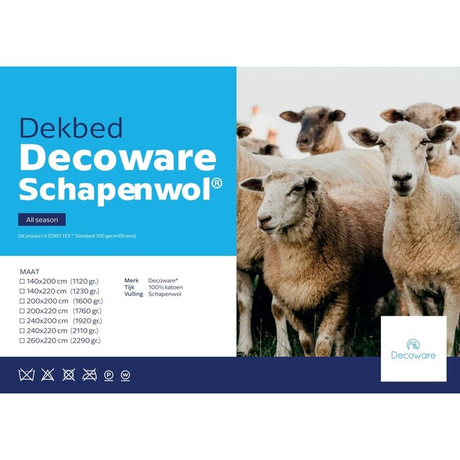 Enkel dekbed - Schapen wol