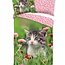 Katoen kinderdekbedovertrek kitten bloemen - 140x220 + 60x70 cm