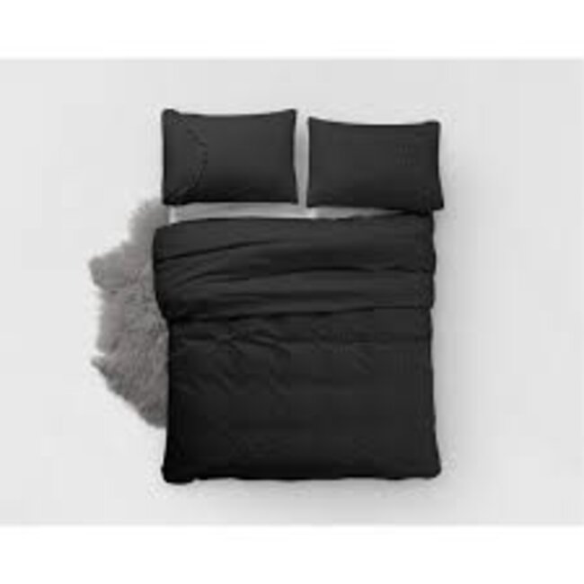 Microvezel dekbedovertrek Fashion Lace zwart - 140x220 + 60x70 cm