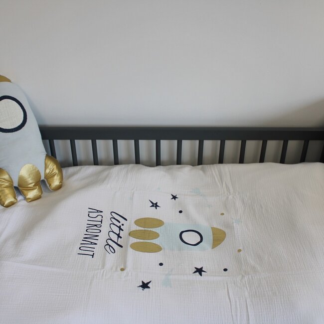 Ledikant dekbedovertrek set Little astronaut - katoen
