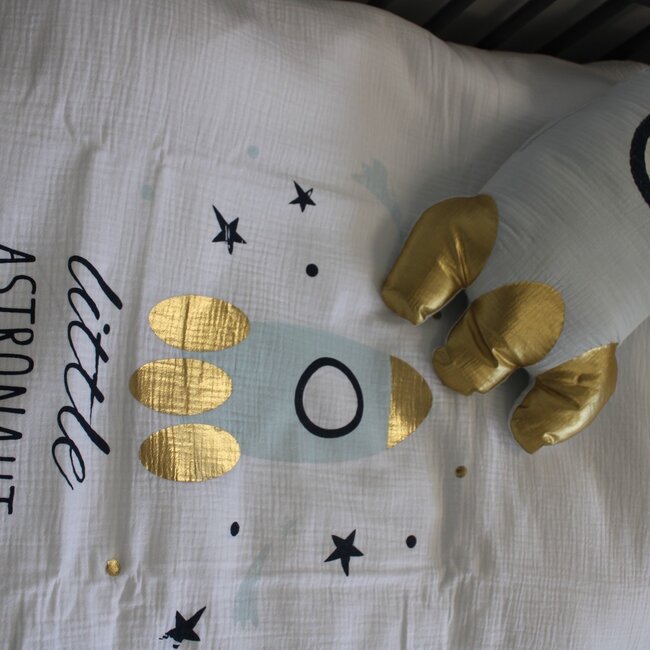 Ledikant dekbedovertrek set Little astronaut - katoen