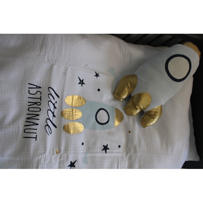 Ledikant dekbedovertrek set Little astronaut - katoen