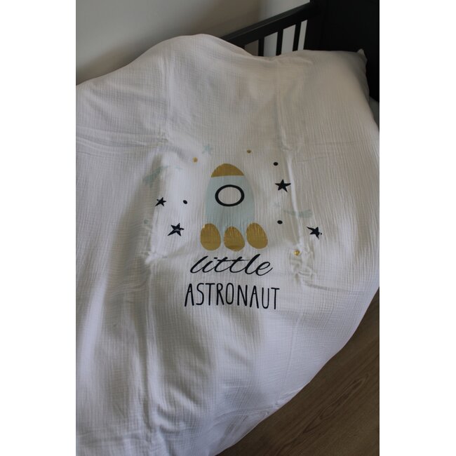 Ledikant dekbedovertrek set Little astronaut - katoen