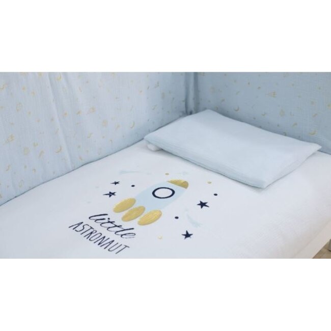 Ledikant dekbedovertrek set Little astronaut - katoen