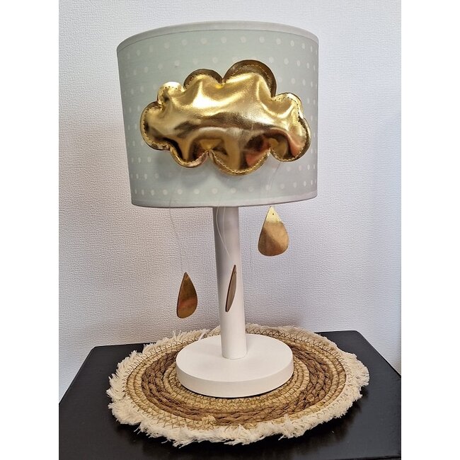Lampje gouden wolk met druppels - Mint
