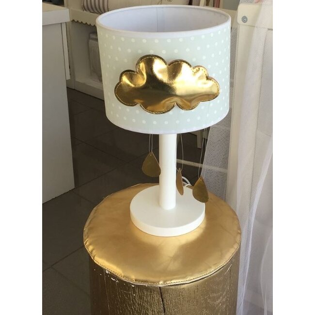 Lampje gouden wolk met druppels - Mint