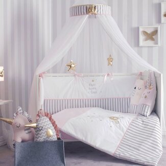 Bndeco Ledikant dekbedovertrek set - Little princess - gestreept - katoen