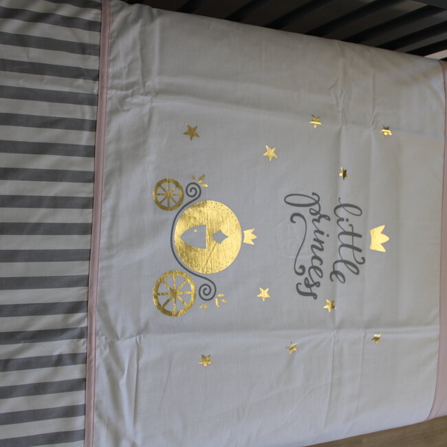 Ledikant dekbedovertrek set - Little princess - gestreept - katoen