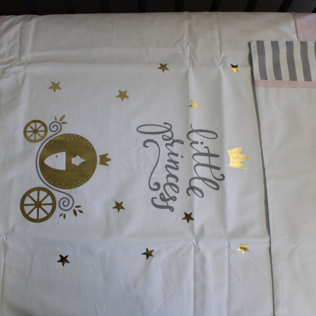 Ledikant dekbedovertrek set - Little princess - gestreept - katoen