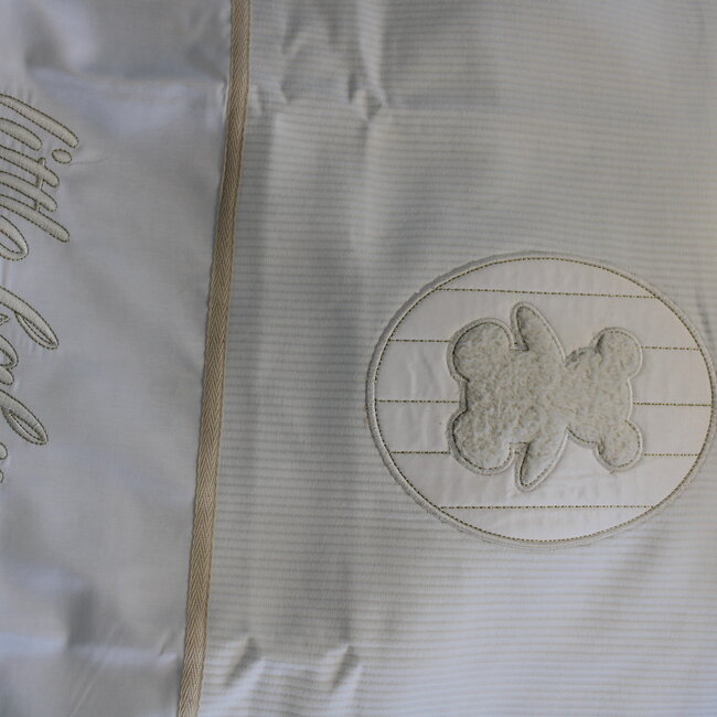 Ledikant dekbedovertrek set - wit beertje - katoen