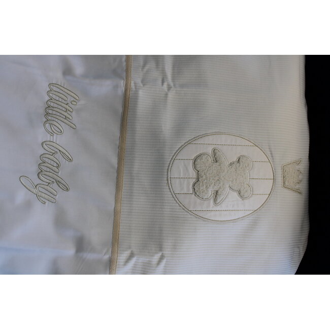 Ledikant dekbedovertrek set - wit beertje - katoen