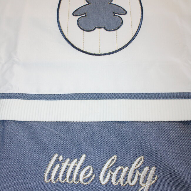 Ledikant dekbedovertrek set - blauw beertje - katoen