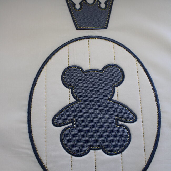 Ledikant dekbedovertrek set - blauw beertje - katoen