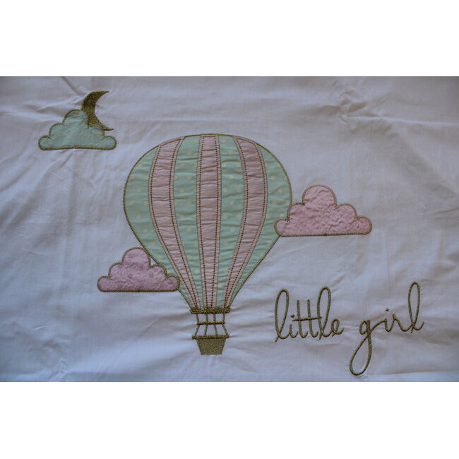 Ledikant dekbedovertrek set - Ballon - roze/mint - katoen