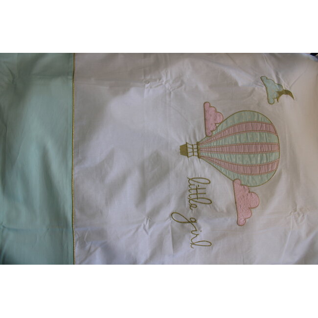 Ledikant dekbedovertrek set - Ballon - roze/mint - katoen