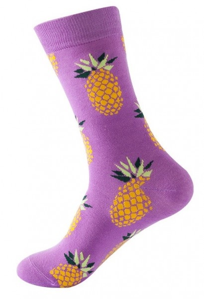 Ananas sokken paars (Per paar)