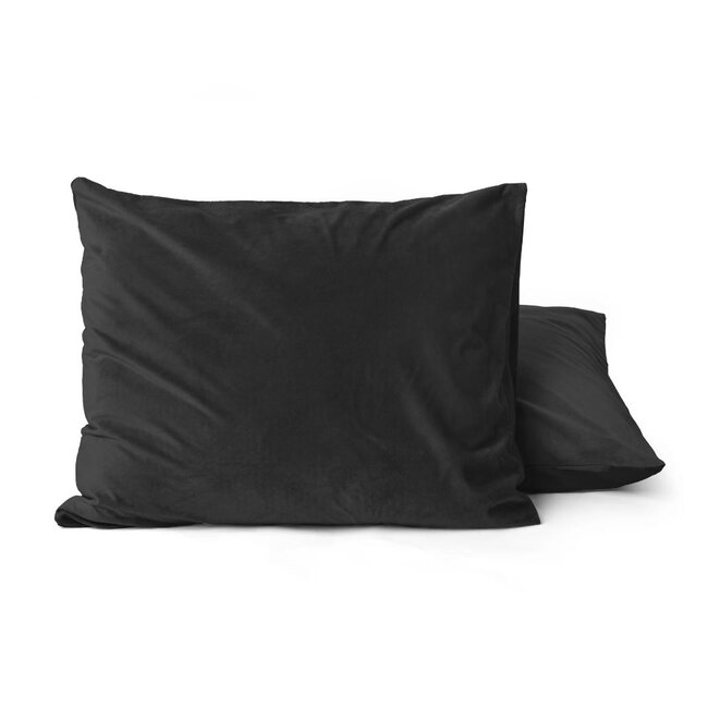 Kussensloop (Per 2 st) - Zwart - Velvet