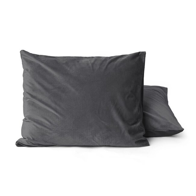 Velvet kussensloop (Per 2 st) - Antraciet