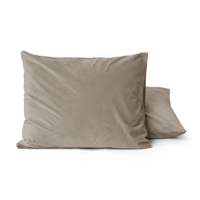 Kussensloop (Per 2 st) - Taupe - Velvet