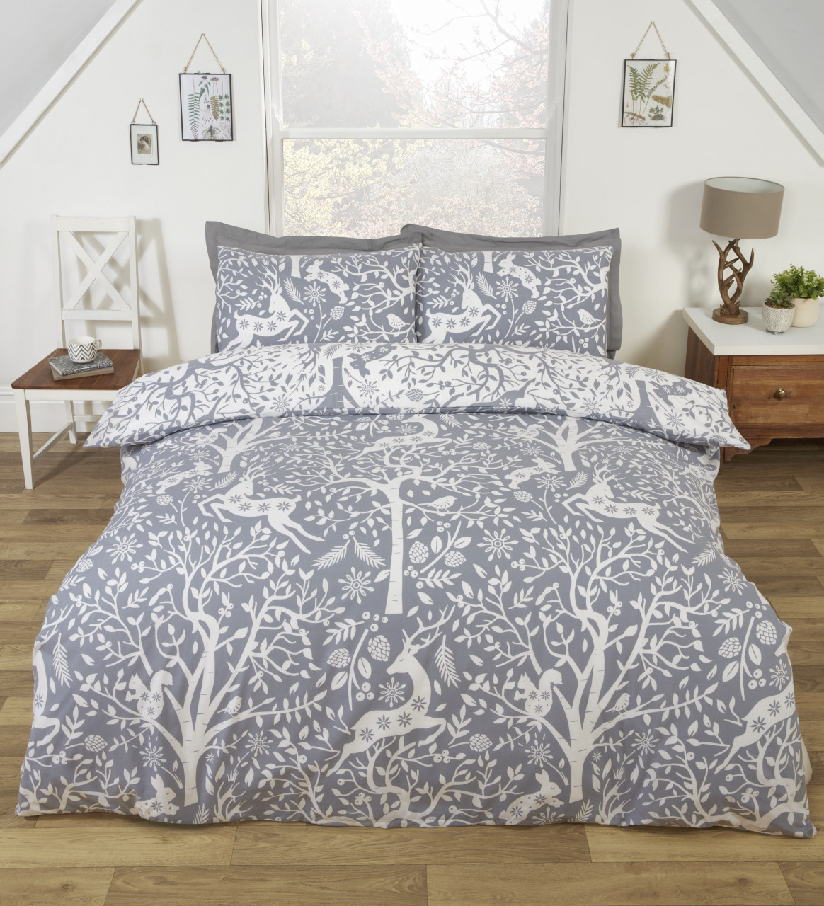 Finest Homeware dekbedovertrek Tatton grijs -blended katoen