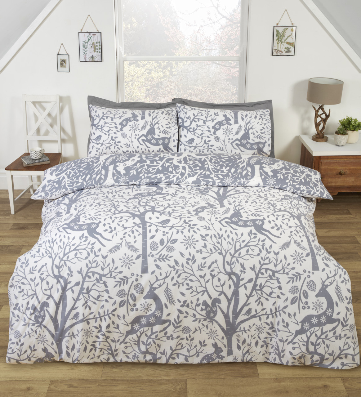 Finest Homeware dekbedovertrek Tatton grijs -blended katoen