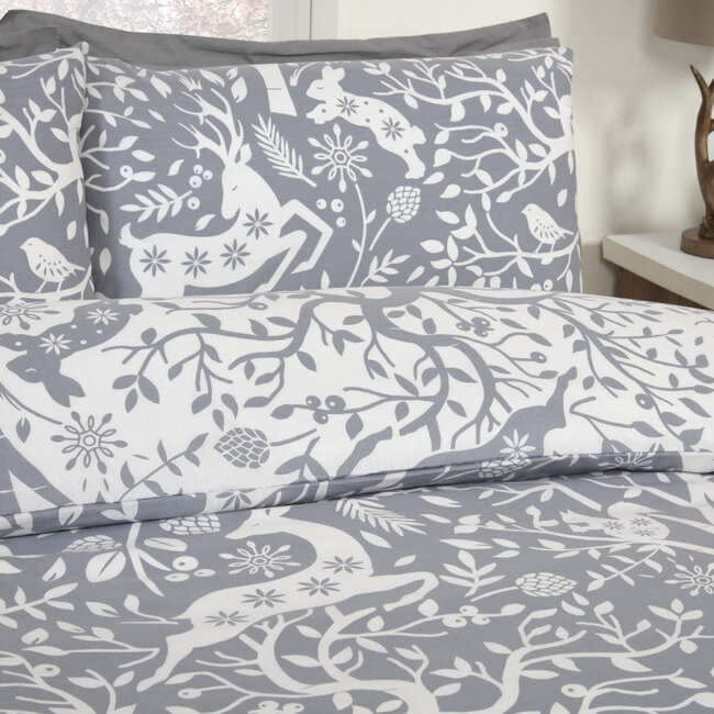 Polykatoen  dekbedovertrek Tatton grijs