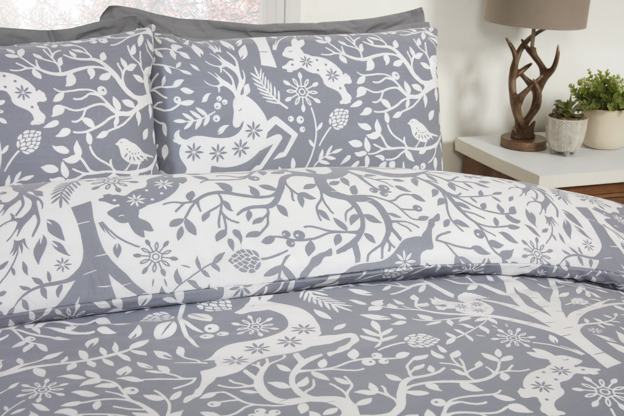 Finest Homeware dekbedovertrek Tatton grijs -blended katoen