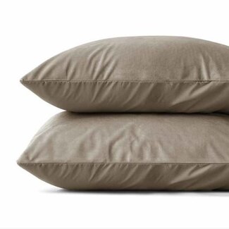 Sleeptime Kussensloop (Per 2 st) - Taupe - Velvet