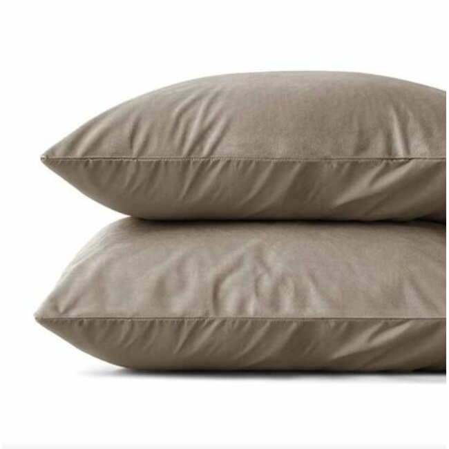 Kussensloop (Per 2 st) - Taupe - Velvet