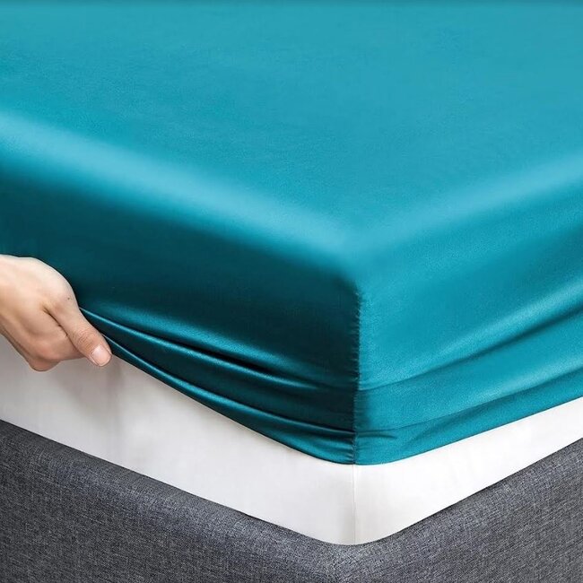 Glans satijn hoeslaken - 160x200 cm