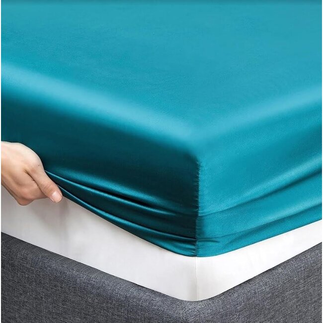 Decoware Glans satijn hoeslaken - 200x200 cm