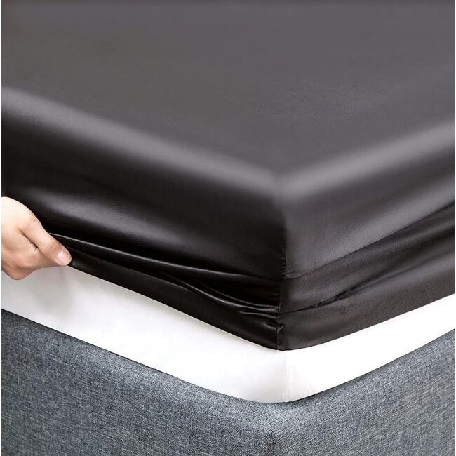 Decoware Glans satijn hoeslaken - 200x200 cm