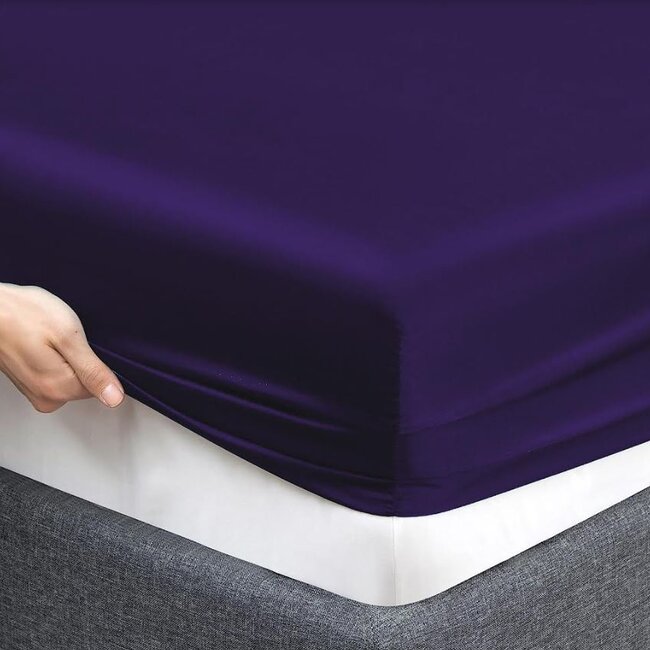 Decoware Glans satijn hoeslaken - 200x200 cm