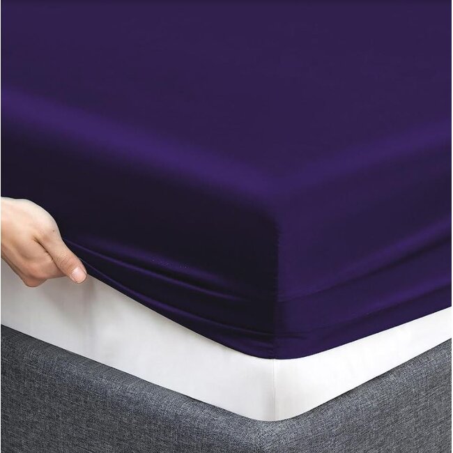 Decoware Glans satijn hoeslaken - 200x200 cm