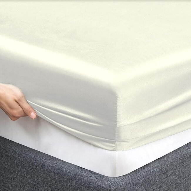 Decoware Glans satijn hoeslaken - 200x200 cm