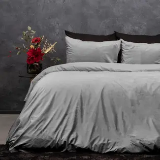 Sleeptime Velvet dekbedovertrek - Uni grijs