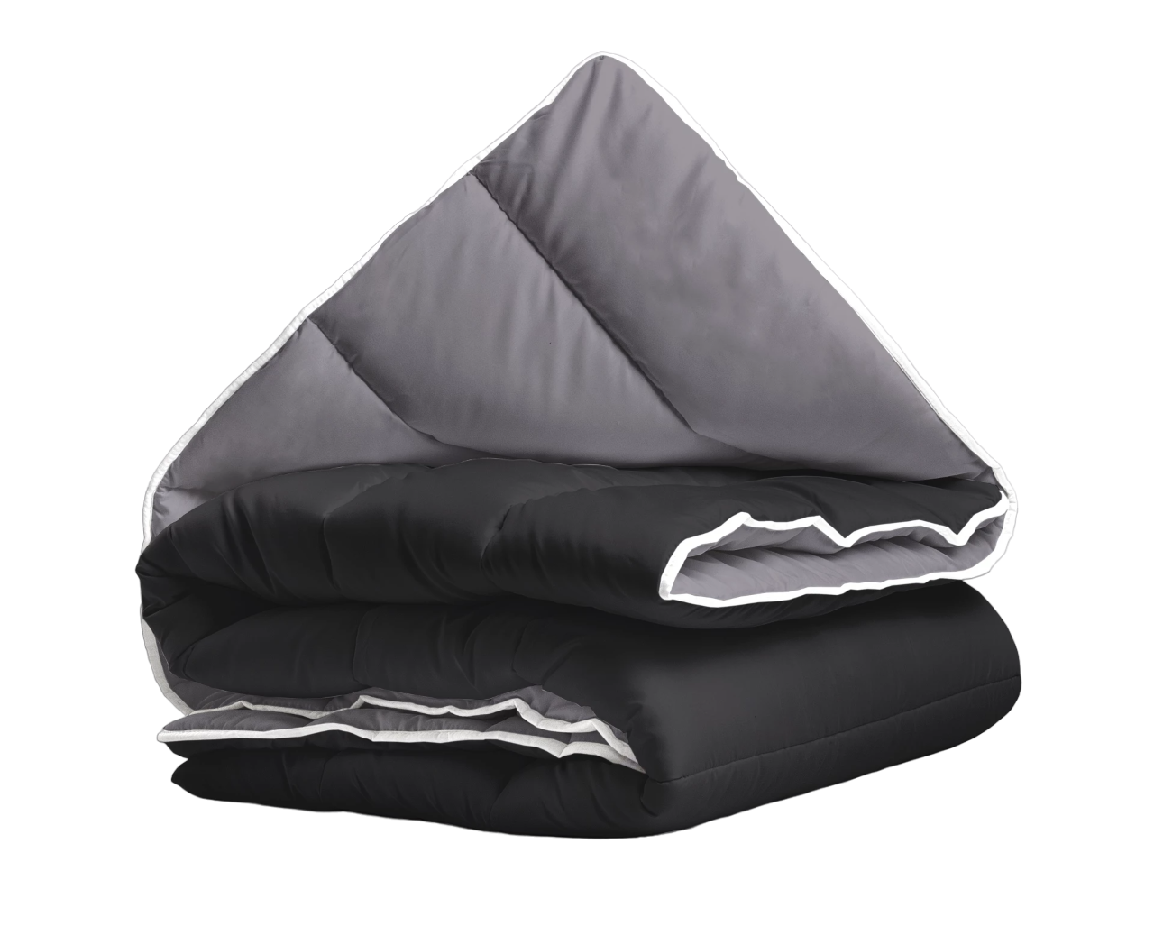 All in one lazy dekbed - Dekbed en overtrek in 1- Zwart/Antraciet