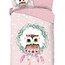 Katoen kinderdekbedovertrek uil roze - 140x220 + 60x70 cm
