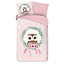 Katoen kinderdekbedovertrek uil roze - 140x220 + 60x70 cm