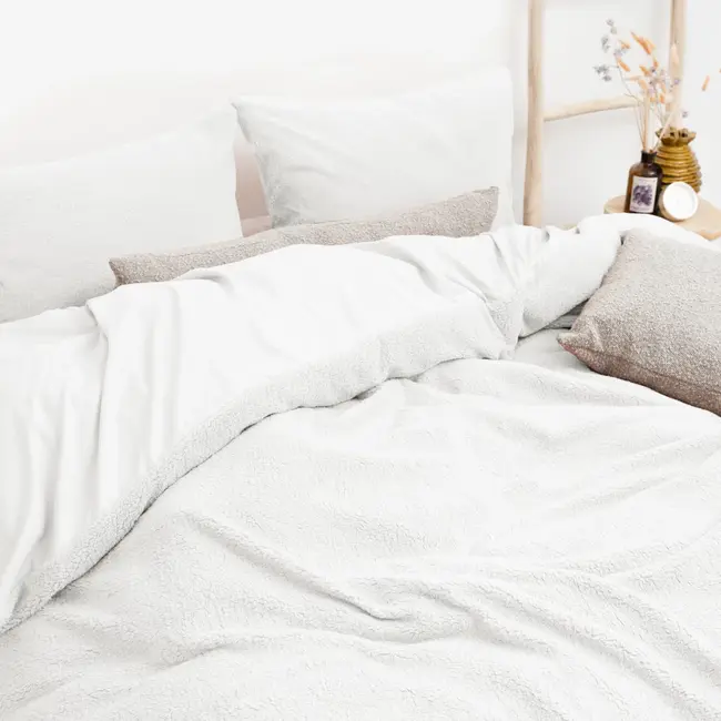 Teddy dekbedovertrek onderkant microvezel - wit