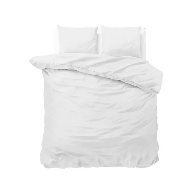 Microvezel dekbedovertrek Satin point - wit