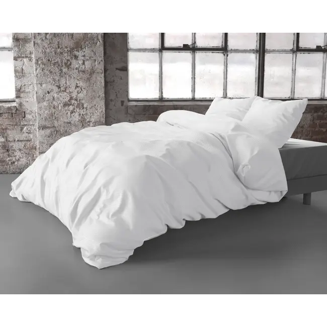 Microvezel dekbedovertrek Satin point - wit