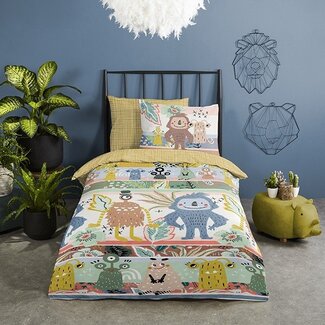 Good Morning Katoen dekbedovertrek monsters - eenpersoons