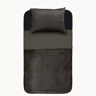 Sleeptime Velvet dekbedovertrek piping - bruin