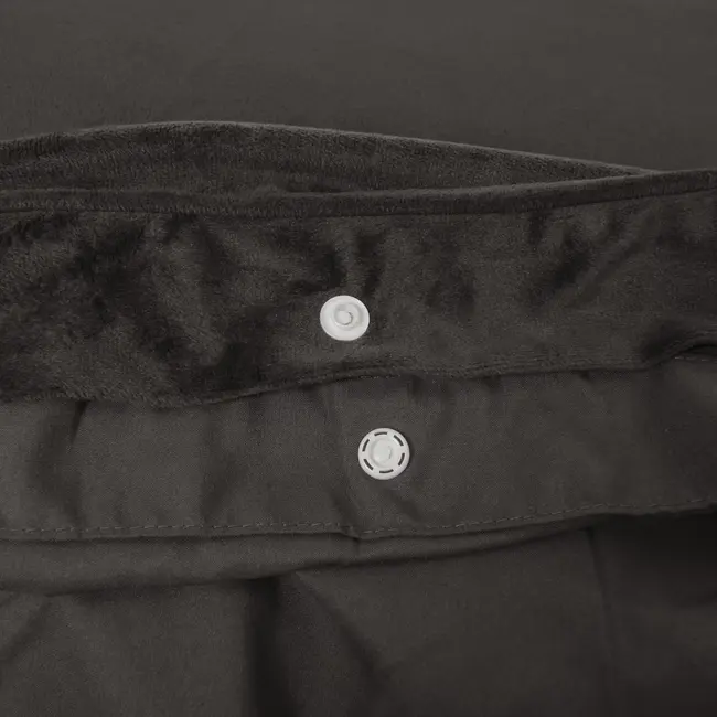 Velvet dekbedovertrek piping - bruin