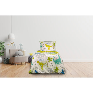 .Decoware® Katoen dekbedovertrek Dino's Roarsome - 140x220 cm